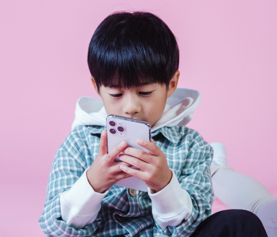Child on a mobile phone