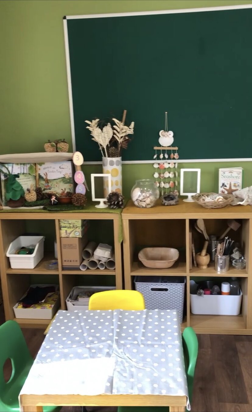 Creative station for children to make art